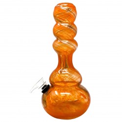 9" Gourd Soft Glass Water Pipe -Glass On Rubber